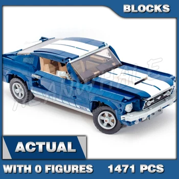 1471pcs Creative Expert 1960 Mustang Auto Tmavo-modrá Biele, Závodné Prúžok V8 Motorom 11293 stavebným Hračka Kompatibilné Deti Tehla