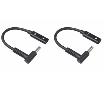 2X USB Typu C Žien Na HP4506 Muž 90° Adaptér, Kábel 4.5X3.0 mm Konektor Dc Napájací Prevodník S PD Senzor Čipu Pre HP
