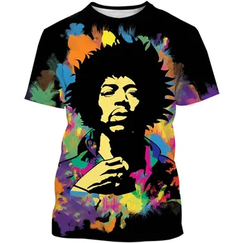 Letné Muži Ženy Móda 3D T-Shirt Hip Hop Spevák, Gitara Rocker Jimi Hendrix Print T Shirt Deti Krátky Rukáv Bežné Tshirts